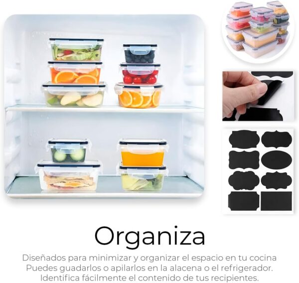 Raganet, Contenedores para Alimentos, Juego de 24 Recipientes Hermeticos - Image 8