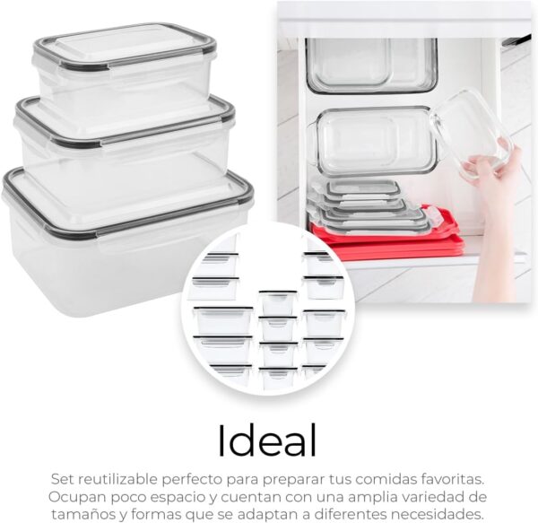 Raganet, Contenedores para Alimentos, Juego de 24 Recipientes Hermeticos - Image 4